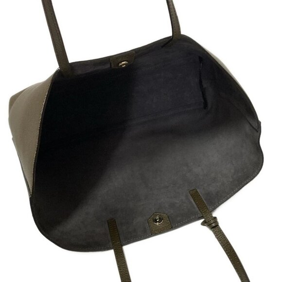 JIMMY CHOO Nine to Five - Dark Khaki Leather Tote Bag 437-080125 - Picture 6 of 8